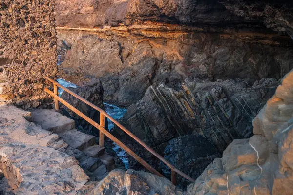Las Cuevas Ajuy Atardecer Octubre 2019 Fuerteventura Canarias España — Foto de Stock