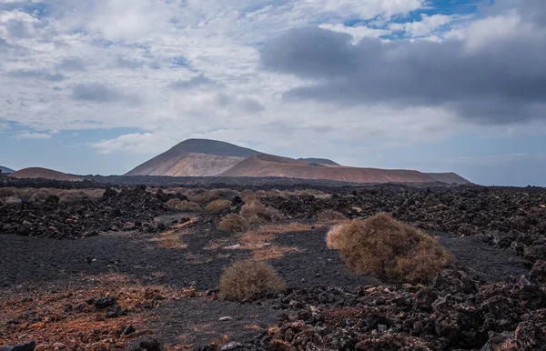 Increíble Paisaje Volcánico Isla Lanzarote Parque Nacional Timanfaya España Octubre — Foto de Stock