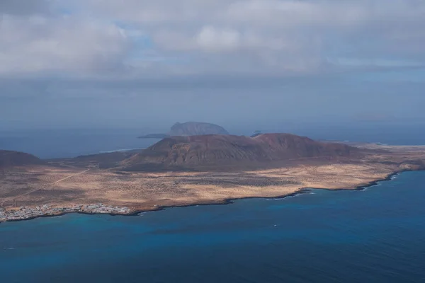 Vista Ilha Graciosa Partir Ilha Lanzarote Ilhas Canárias Espanha Outubro — Fotografia de Stock