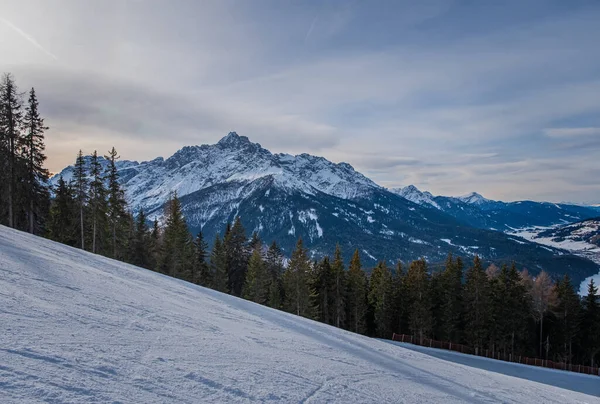 Tre Cime Dolomiti Deki Kış Manzarası Drei Zinnen Dolomitleri Monte — Stok fotoğraf
