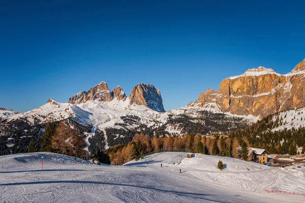 Pico Sassolungo Langkofel Circuito Esquí Sella Ronda Alrededor Del Grupo — Foto de Stock