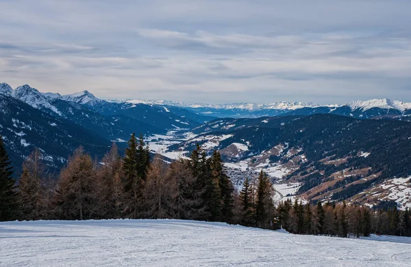 Paisagem Inverno Tre Cime Dolomiti Drei Zinnen Dolomites Monte Elmo — Fotografia de Stock