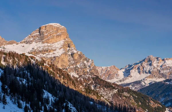 Passo Gardena Italia Enero 2020 Montaña Cerca Del Telesilla Dantercepies —  Fotos de Stock