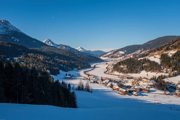 Paisagem Inverno Tre Cime Dolomiti Drei Zinnen Dolomites Monte Elmo — Fotografia de Stock