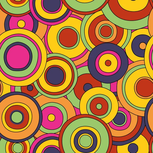 Psychedelic circles seamless pattern — Stock Vector