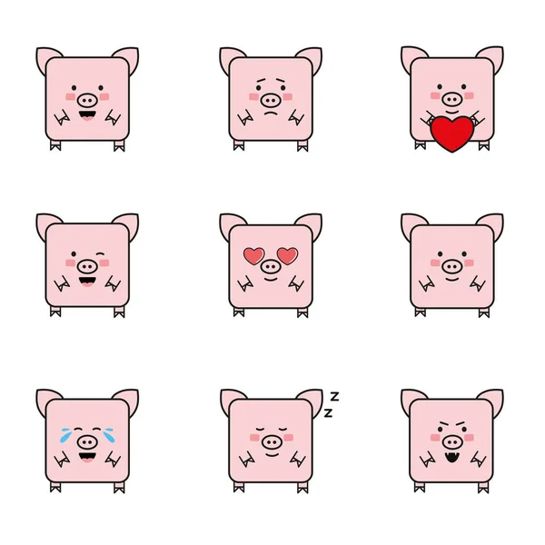 Komik 9 domuz simgelerin ayarlamak