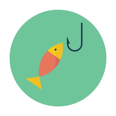 Balıkçılık düz simgesi