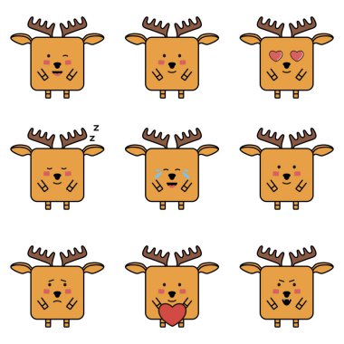 geyik geyik emoji seti