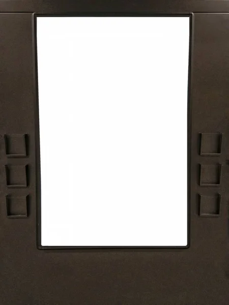 Blank Picture Frame Billboard Gray Metallic Colors Backdrop Wall — ストック写真