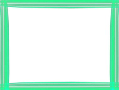 Parlak açık yeşil kenar çerçeve beyaz arkaplanda izole edilmiş ve kopyalama alanı var. Özel düz çizgi tasarımı. Modern tarz dekoratif sınır çizimi.