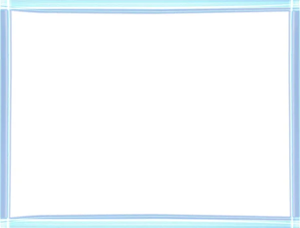 Блискуче Неонове Світле Небо Синя Рамка Рамки Ізольована Білому Тлі — стокове фото