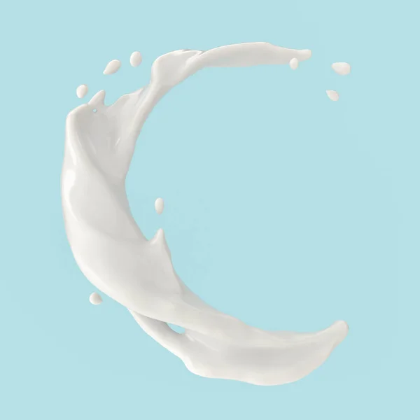 Salpicadura de leche o yogur, ilustración 3d . —  Fotos de Stock