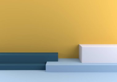 Asgari geometrik şekil Pastel 3D görüntüleme.