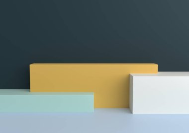 Asgari geometrik şekil Pastel 3D görüntüleme.