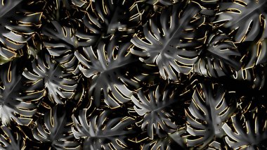 Soyut lüks fikir. Konsept Siyah ve Altın, 3D render.