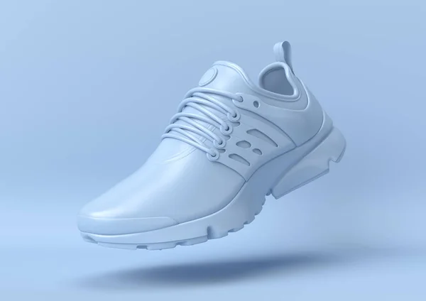 Creatief minimaal zomeridee. Concept blauwe schoen met pastelachtergrond. 3d renderen. — Stockfoto