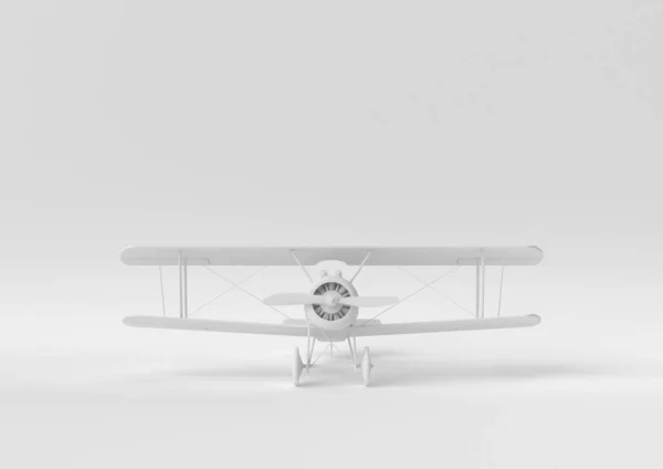 Creativa idea de papel mínimo. Concepto avión blanco con fondo blanco. 3d render, ilustración 3d — Foto de Stock