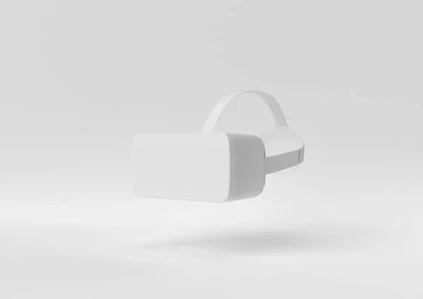 Kreative Minimalpapier-Idee. Konzept weiß vr mit weißem Hintergrund. 3D-Renderer, 3D-Illustration — Stockfoto