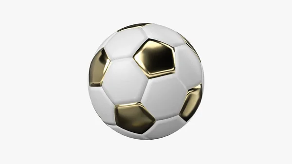 altın futbol topu siyah arka plan, 3d render.