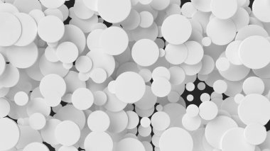 Dinamik 3d silindirli soyut arkaplan beyaz silindirleri. 3d illüstrasyon, 3d canlandırma.