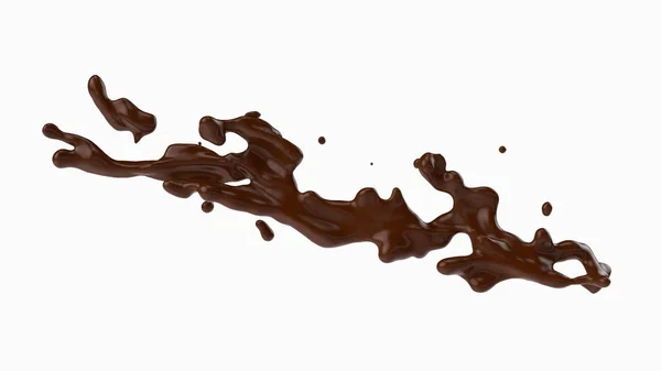 Een scheutje chocolade. 3d weergave, 3d illustratie. — Stockfoto