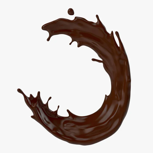Un chorrito de chocolate. representación 3d, ilustración 3d. —  Fotos de Stock