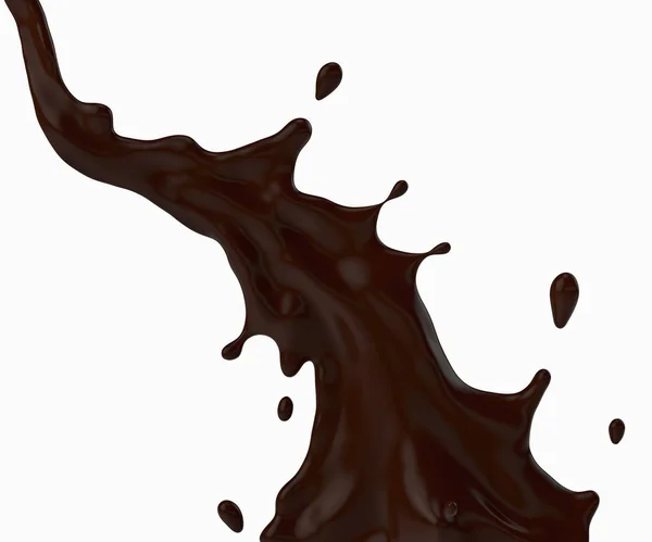 Un chorrito de chocolate. representación 3d, ilustración 3d. — Foto de Stock