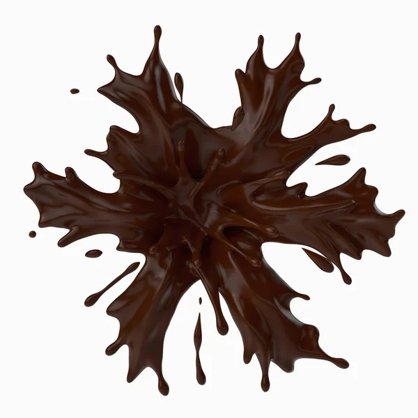 A splash of chocolate. 3d rendering, 3d illustration. — Stock Photo, Image