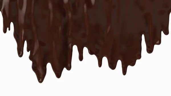 Ein Spritzer Schokolade. 3D-Darstellung, 3D-Illustration. — Stockfoto