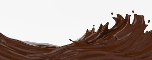 Un chorrito de chocolate. representación 3d, ilustración 3d. — Foto de Stock