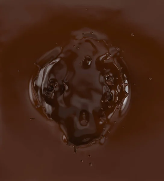 Un chorrito de chocolate. representación 3d, ilustración 3d. —  Fotos de Stock