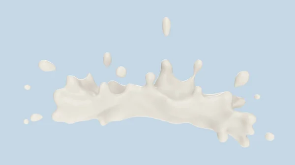 Schizzi di latte o yogurt, illustrazione 3d . — Foto Stock