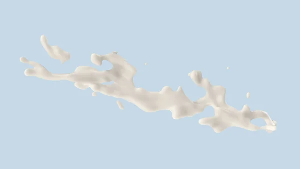 牛奶或酸奶飞溅，3D插图. — 图库照片