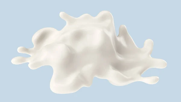 Mjölk eller yoghurt stänk, 3D illustration. — Stockfoto