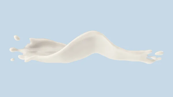 Süt veya yoğurt sıçrama, 3d illüstrasyon. — Stok fotoğraf