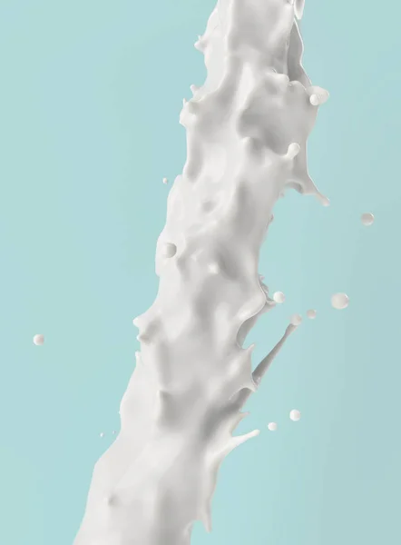 Éclaboussures de lait ou de yaourt, illustration 3D . — Photo