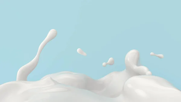 Mjölk eller yoghurt stänk, 3D illustration. — Stockfoto