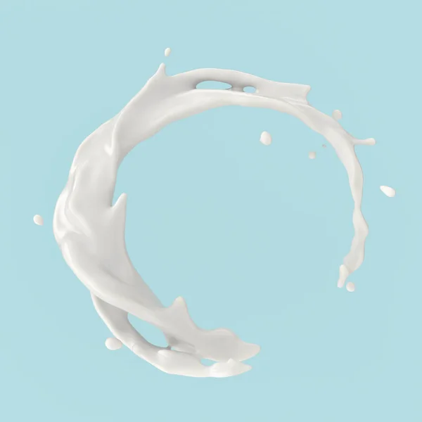Susu atau yogurt splash, ilustrasi 3d . — Stok Foto