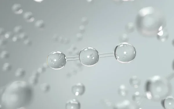 Ciencia con la molécula o el fondo del átomo, Estructura del dióxido de carbono para la ciencia, 3d render . — Foto de Stock