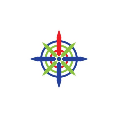 renkli sanatsal pusula logo simgesi