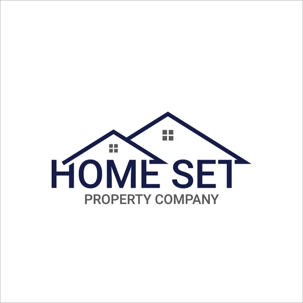 Ev illüstrasyonlu emlak şirketi için logotype ev seti
