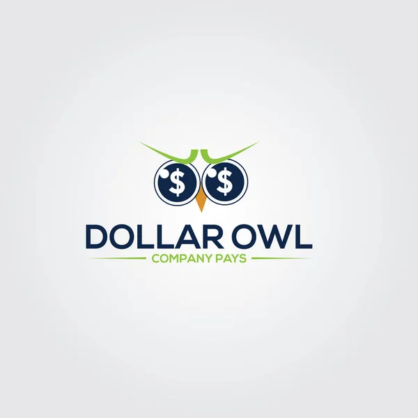 Dollar Eule Firma Zahlt Logo — Stockvektor