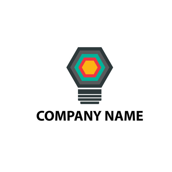 разноцветный логотип шестиугольной лампы
