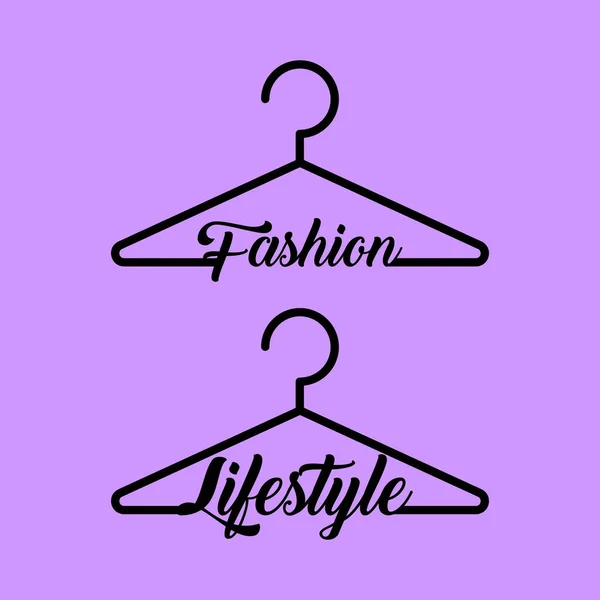 Hanger fashion lifestyle typhography logo set — Stock Vector