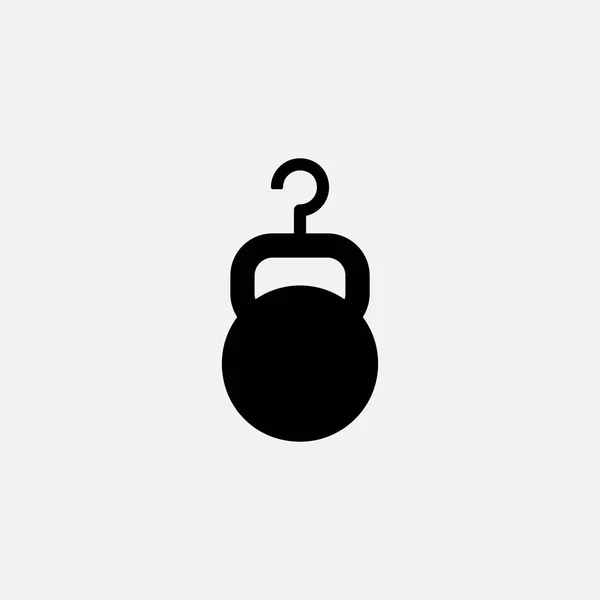 Μαύρη έννοια λογότυπο κρεμάστρα kettlebell — Διανυσματικό Αρχείο