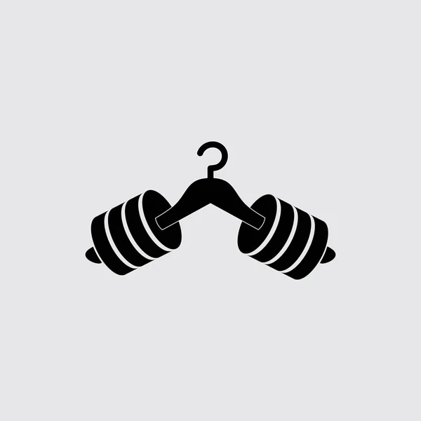 Cintre noir icône du logo Barbell — Image vectorielle