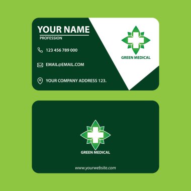 yeşil tıbbi modern kartvizit