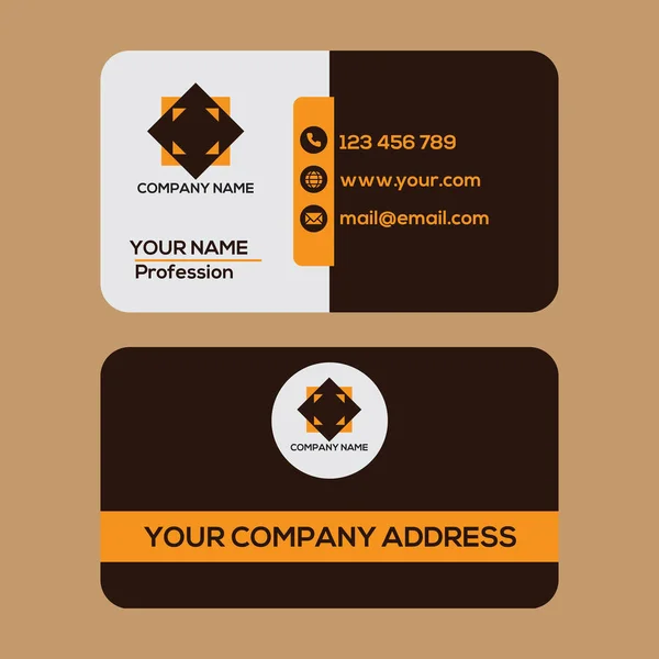 Brown Orange Modern Company Business Card — Stock Vector