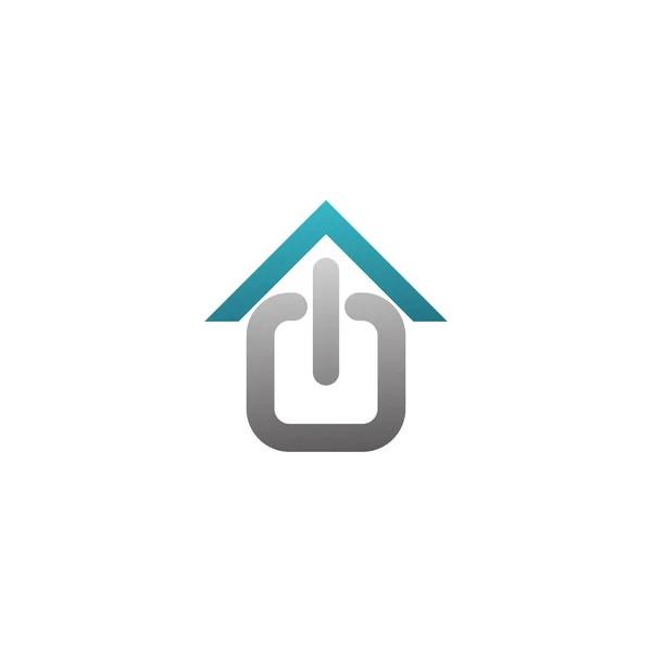 Home Power Biner Teknik Logotyp Ikon Eps — Stock vektor