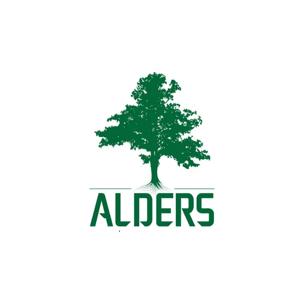 Gröna Alders Träd Logotyp Mall Eps — Stock vektor